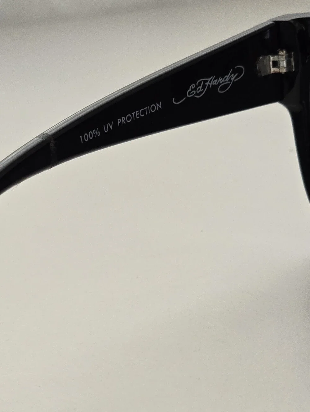 NEW Ed Hardy Flat Top Shield Sunglasses Black Skull Rose Tattoo